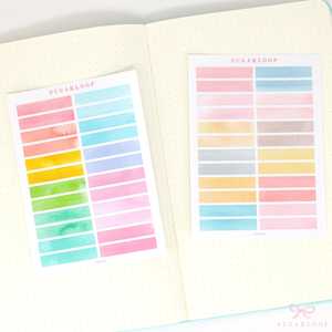 Watercolor Header Title List Label Planner & Journal Stickers: 0.25in (6 mm)