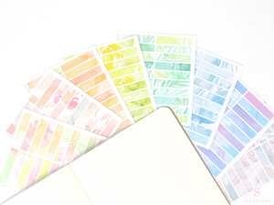 Watercolor Header Strip Bujo Journal Planner Stickers: 1.5 in (38 mm) x 0.25 in (6 mm)