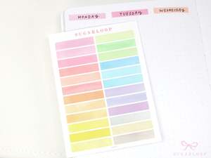Header Titles Strips: Header Title Strip Label Bujo Planner Stickers: 0.25in (6 mm) Tall