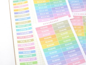 Header Titles Strips: Header Bujo Planner Stickers: 1.5 in (38  mm) x 0.25 in (6 mm)