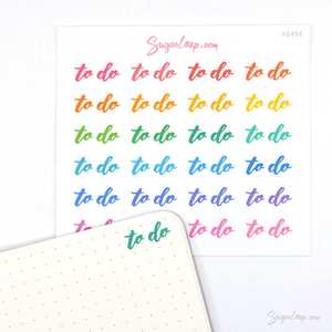 Header Titles Strips: To Do Script Hand Lettering Header Bujo Planner Stickers: Rainbow