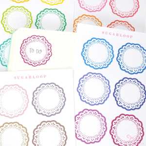 Shape Labels: Round Planner and Journal Stickers: Doily Style