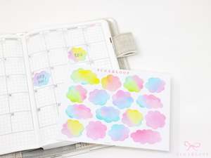 Watercolor Appointment Cloud Bujo Planner Stickers