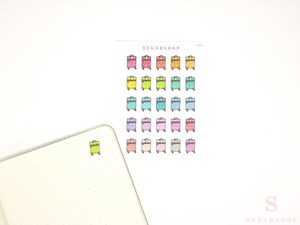 Icons Doodles: Cute Patterned Travel Suitcase Planner & Journal Stickers – Holiday & Trip Planning and Journaling