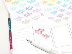 Icons Doodles: Rainbow Date Night Script Icon Stickers – Bujo & Planner Stickers for Journaling and Planning