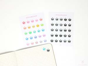 Icons Doodles: Cooking Meal Prep Plan Icon Bujo Planner Stickers: Rainbow or Neutral