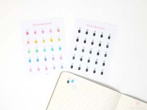 Nail Polish Icon Bujo Planner Stickers: Rainbow or Neutral