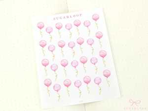 Events Celebrations: Cute Watercolor Balloons Reminder Stickers for Planners
