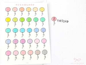 Events Celebrations: Cute Balloon Doodles Reminder Stickers for Planners  Bullet Journals  Calendars and Diaries