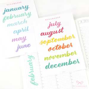 Large Months of The Year Planner and Bujo Stickers: 3.5in (90 mm)
