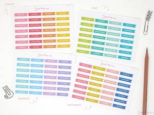 Days Dates Months: Days of The Week Flag Planners Sticker Bundle: 1 inch (24 mm)