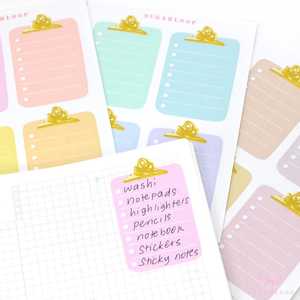Dots To Do Checklists: Full Box Clipboard Style Bujo Planner Stickers: Lined Checklist Blank