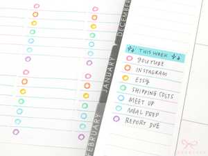 Full Box Checklist Stickers for Vertical Planners