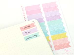 Pastel Polka Dot Planner and Journal Stickers: Banner Flag Labels, Journaling, V&hellip;
