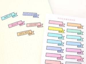 Banner Flag Bujo Planner Stickers: 1.5in (38 mm)