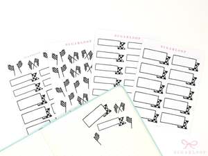 Checkered Flag Formula Racing Banner Flag Bujo Planner Stickers