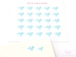 Daily Trackers: Windy Watercolor Weather Bujo Planner Stickers