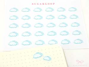 Daily Trackers: Cloudy Watercolor Weather Bujo Planner Stickers