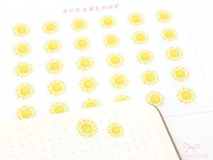 Daily Trackers: Sunny Watercolor Weather Bujo Planner Stickers