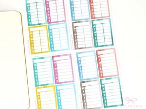 Daily Trackers: Weekly Sidebar Work Habit Tracker Bujo Planner Stickers: 1.5in (38mm) Wide