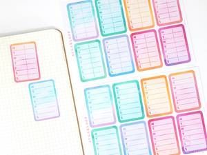 Full Box Bujo Planner Stickers: 1.5in (38 mm) Wide