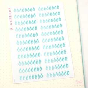 Daily Trackers: Water Drop Hydration Habit Tracker Stickers for Planners and Journals