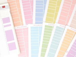New Releases: Solid Pastel Planner and Journal Stickers: Hourly Time Blocks for Hobonichi Cousin  Weekly View