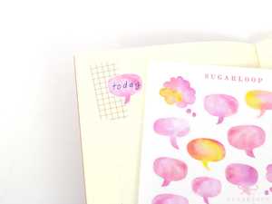 New Releases: Speech & Thought Bubbles Writable Bujo Planner Stickers: approx 0.75 in (20 mm) wide