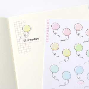Cute Pastel Balloon Doodles Reminder Stickers