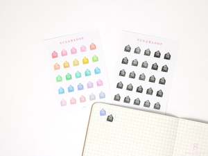 Bill Pay Due Icon Bujo Planner Stickers: Rainbow or Neutral