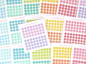 Bundle - One Year's Worth of Date Stickers - Choice of Dot Hexagon or Square
