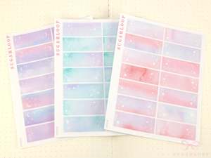 Full Half Quarter Boxes: Whimsical Moon Stars: Quarter Box Planner & Journaling Stickers (0.5in Tall)