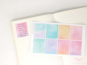 New Releases: Watercolor Checklist Planner and Journal Stickers: Color Code  Checklists  Bullet Points  Tasks  Lists