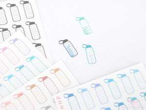 Gym Water Bottle Bujo Planner Stickers Hydrate Tracker