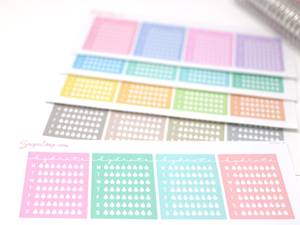 Daily Trackers: Weekly Water Hydration Habit Tracker Stickers for Planners and Journals