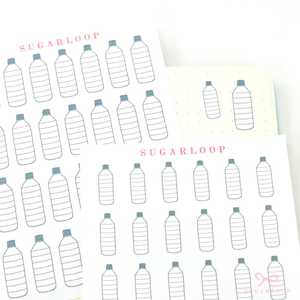 Hydration Tracker Stickers for Planners & Bullet Journals: 1in (25mm) or 0.75in (19 mm)