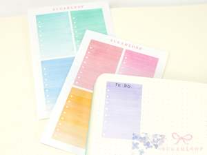 Watercolor Checklist Planner and Journal Stickers: Checklists, Checkboxes