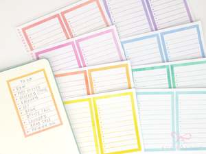 Large Watercolor Checklist Planner and Journal Stickers: Bullet Points, Tasks, Lists