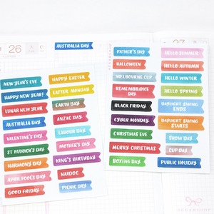 Australian Holiday Planner & Journal Banner Stickers