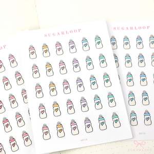 Icons Doodles: Baby Bottle Planner Stickers – Whimsical Doodles for Planners, Journals and Scrapbooks