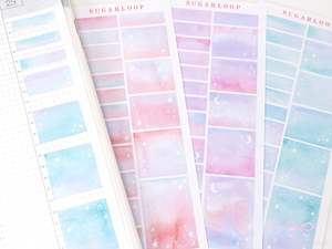 Hobonichi Cousin Hourly Block Stickers: Hobonichi Cousin Hourly Time Blocks: Watercolor  Moon and Stars
