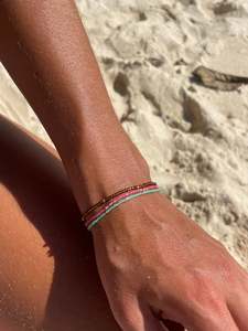 Bracelets: 3-Stacked Bracelet | Seafoam Rose