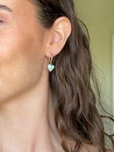 Earrings: AMORE | Mint Cloudy Hearts