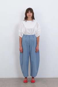 Japanese Cotton Canvas Robyn Trouser in Canyon Blue