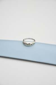Zoe Mcbride: Nuque Ring with Green Sapphires in Silver