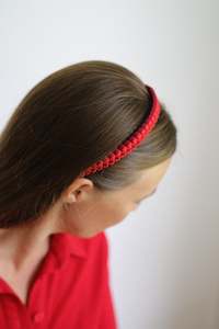 Hats: Braided Headband in Scarlet/Raspberry