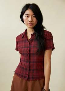 Tops: Evie Shirt in Dahlia Tartan