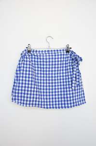 Emma Sofie Gingham Mini Skirt - blue/white