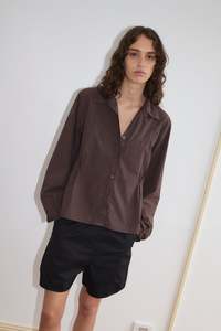 Tops: Cami Overshirt in Sepia
