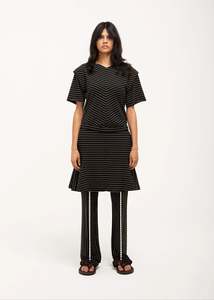 Bottoms: Stripe Flare in Black & Gold